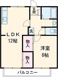 フレグランスリッチ2 1LDKの間取図画像