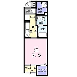 グレイス海浜 1Kの間取図画像