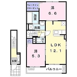 ロイヤルコーポC 2LDKの間取図画像