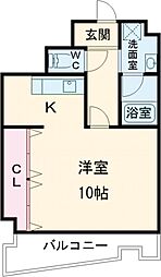 クレフオート常盤 1Kの間取図画像