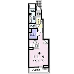 イーリス東唐津 ワンルームの間取図画像