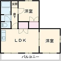 オーセンティックスクエア大久保 2LDKの間取図画像