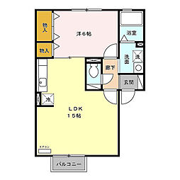 エステート飯島 1LDKの間取図画像