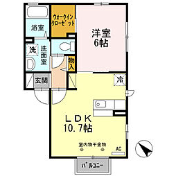 メゾンドフォレ 1LDKの間取図画像