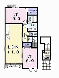 エスペランサ浜の宮2 2LDKの間取図画像