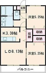 ムーンローズ 2LDKの間取図画像