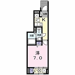 アザレアガーデン1 1Kの間取図画像