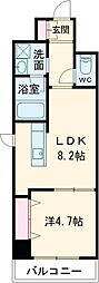 グランドシャルドン 1LDKの間取図画像