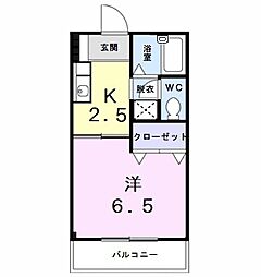 サンヴェール・セイミヤ 1Kの間取図画像