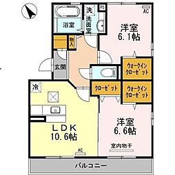 オッツ池田 2LDKの間取図画像