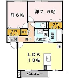 レセンテ寿 2LDKの間取図画像