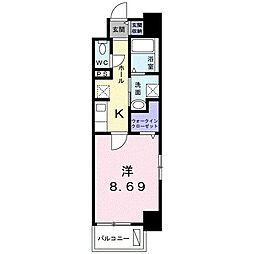 クラール上福岡 1Kの間取図画像