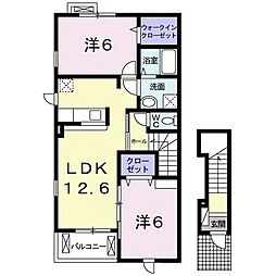 フラワーコート 2LDKの間取図画像