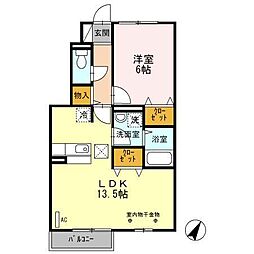 リバークレスト3 2LDKの間取図画像