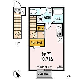 チリエージョ ワンルームの間取図画像