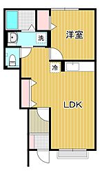プレジール 1LDKの間取図画像