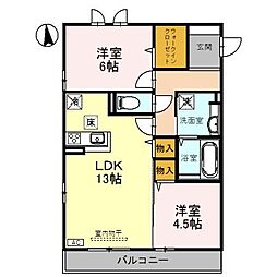 ラ・コリーヌ 2LDKの間取図画像