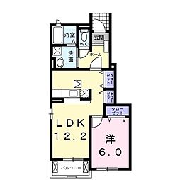 アクティヴガーデンB 1LDKの間取図画像
