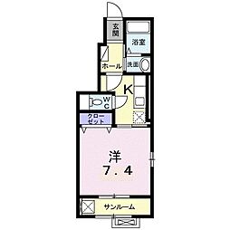 ベル・フルール 1Kの間取図画像