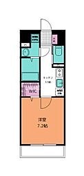 アーサー金池 1Kの間取図画像