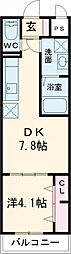 トレステーラUG 1DKの間取図画像
