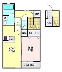 ドミール三輪台 1LDKの間取図画像