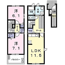 シャルムミツキ 2LDKの間取図画像