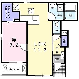 Ｍ’ｓ　上ノ郷 1階1LDKの間取り