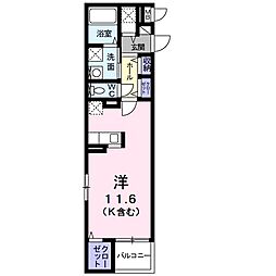 アプリコット野里 ワンルームの間取図画像