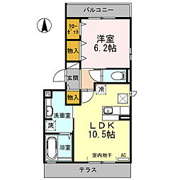 DiamondD-Room 1LDKの間取図画像