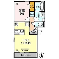 アネシス駅南 1LDKの間取図画像