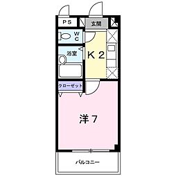 サニーフラッツHR 1Kの間取図画像