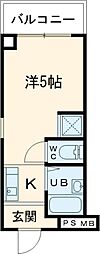 レナジア大東 1Kの間取図画像