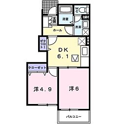 グリーンハイツＩＫＥＤＡ・Ａ 1階2DKの間取り