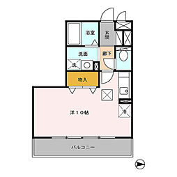 Ｄーアベニュー本荘 2階ワンルームの間取り