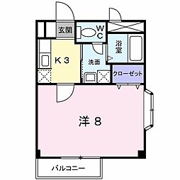 アウローラ02J 1Kの間取図画像