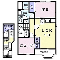 サンライズK 2LDKの間取図画像