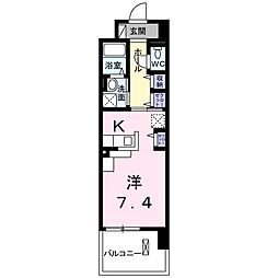 カシリ・エスポワール 1Kの間取図画像