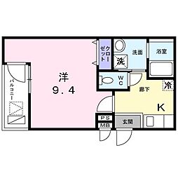 サンフィオーレ長尾2番館 1Kの間取図画像