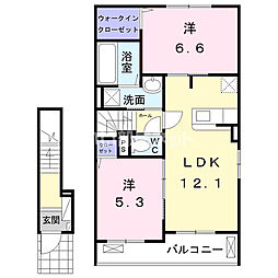 マール 2LDKの間取図画像