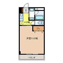 エルハイツ川田 1Kの間取図画像