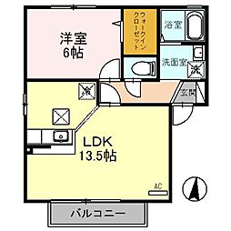 アンバサダーヒルズC 1LDKの間取図画像