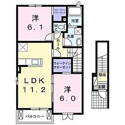 ベラカンパーニャB 2LDKの間取図画像