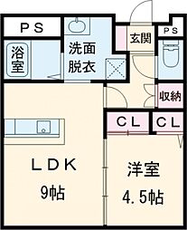 リアライズ人吉 3階1LDKの間取り
