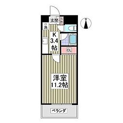 フローラ大塚弐番館 1Kの間取図画像