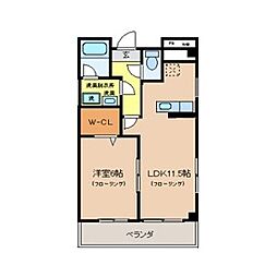 プリステージュ 1LDKの間取図画像