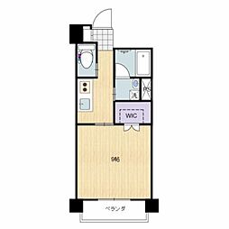 フリューゲル年見 1Kの間取図画像