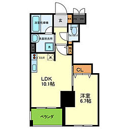 プルミエールメゾン 1LDKの間取図画像
