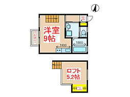 G.URBANO ワンルームの間取図画像