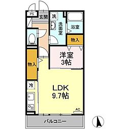 クレールTK 1LDKの間取図画像